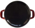24 cm Dia Enameled Cast Iron  Casserole,. Capacity: 3.7 Quart (QT) - Matte Black Enamel Interior, Pale Blue Porcelain Enamel Exterior - Image 6