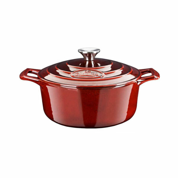 Delicious Batterie de cuisine inox 8 pièces Casserole 16 cm, Faitout 24 cm  + couvercle, Poêles revêtues 24/28 cm, Louche, Ecumoire, Feutrine