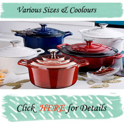 La Cuisine 5-Piece Enameled Cast Iron Cookware Set, Oval Casserole